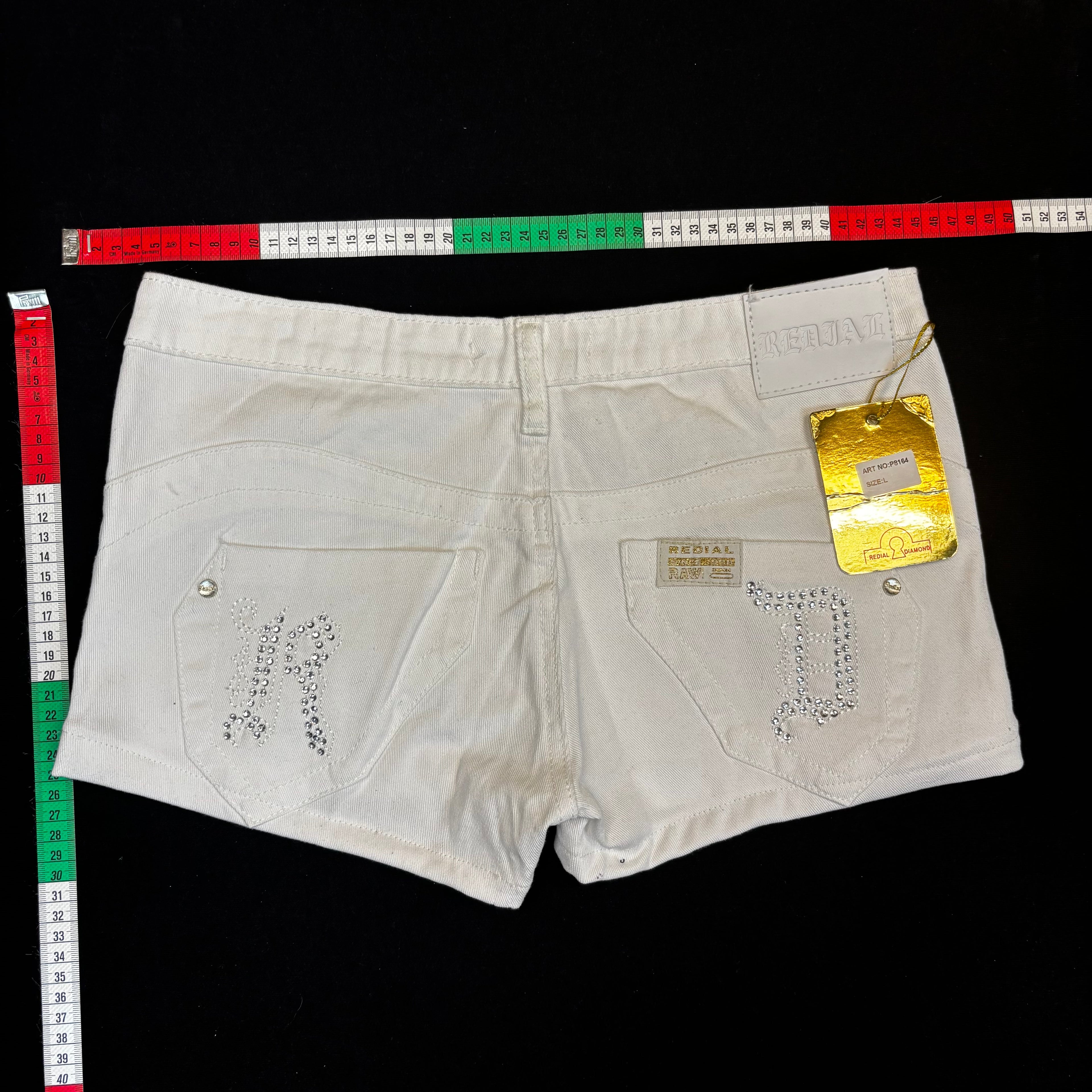White mini shorts