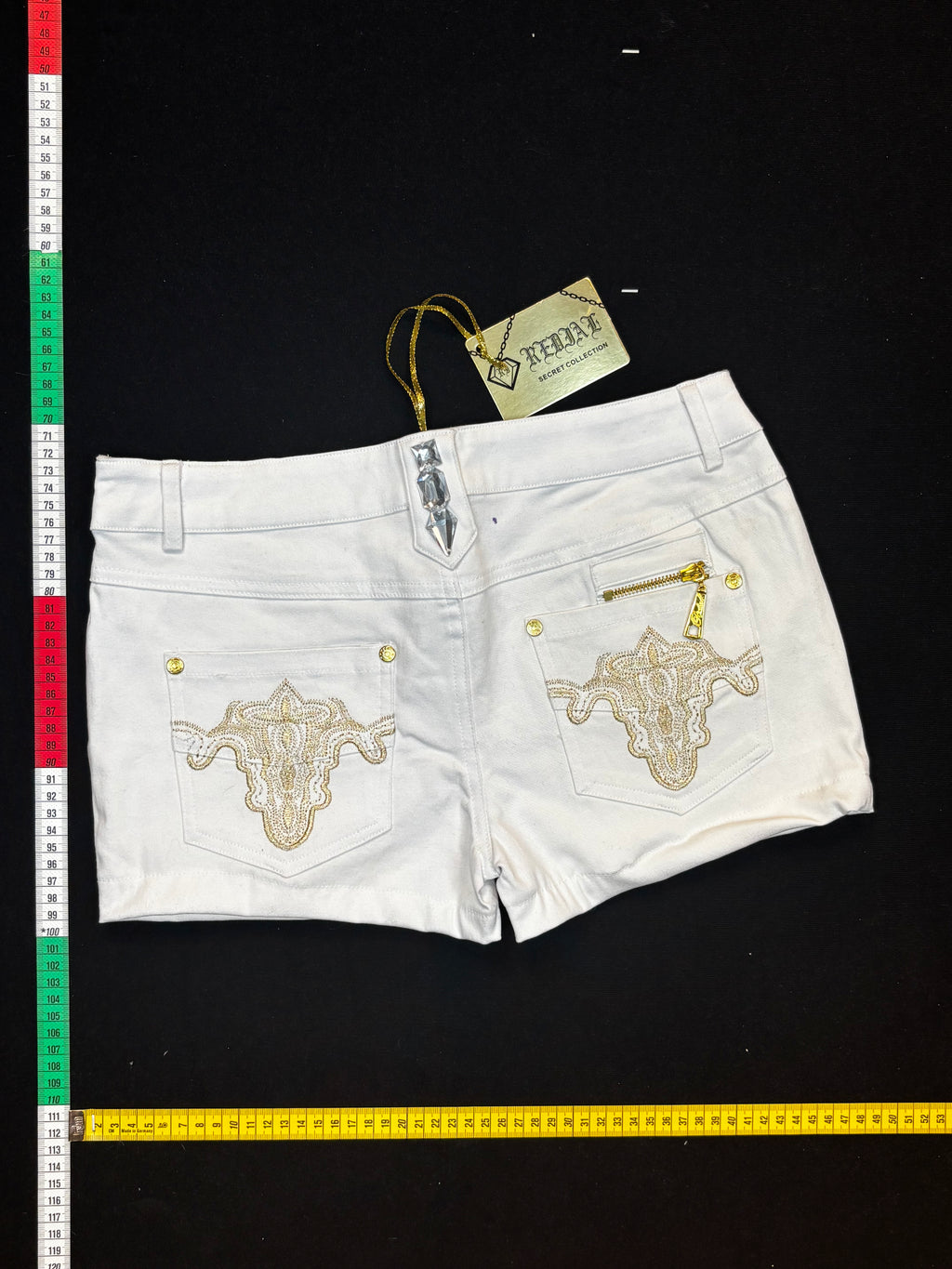 White mini shorts