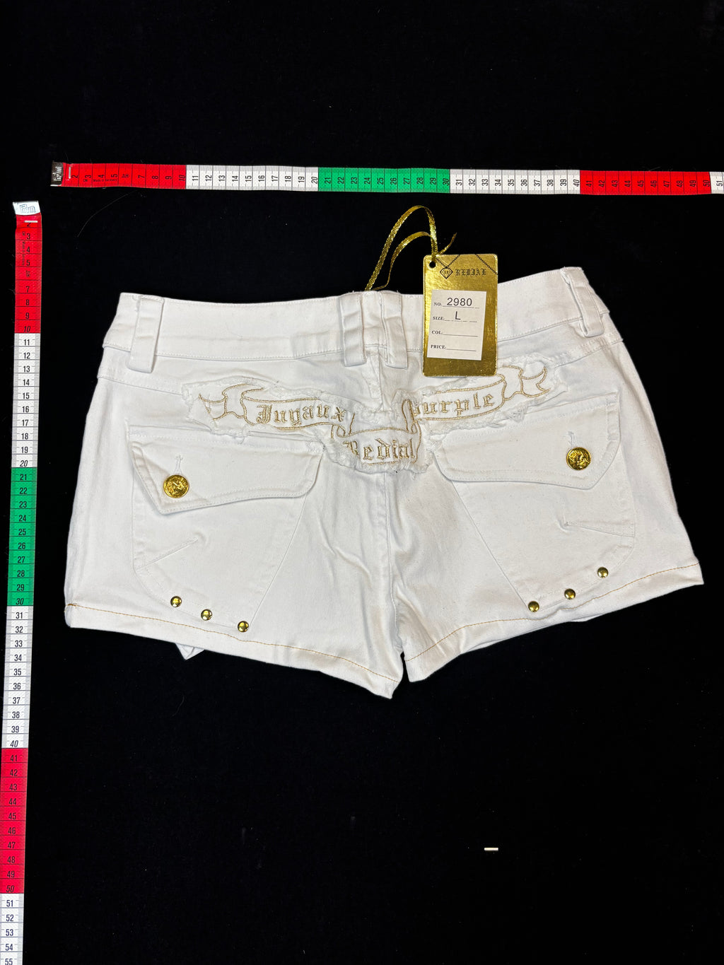 White mini shorts