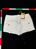 White mini shorts