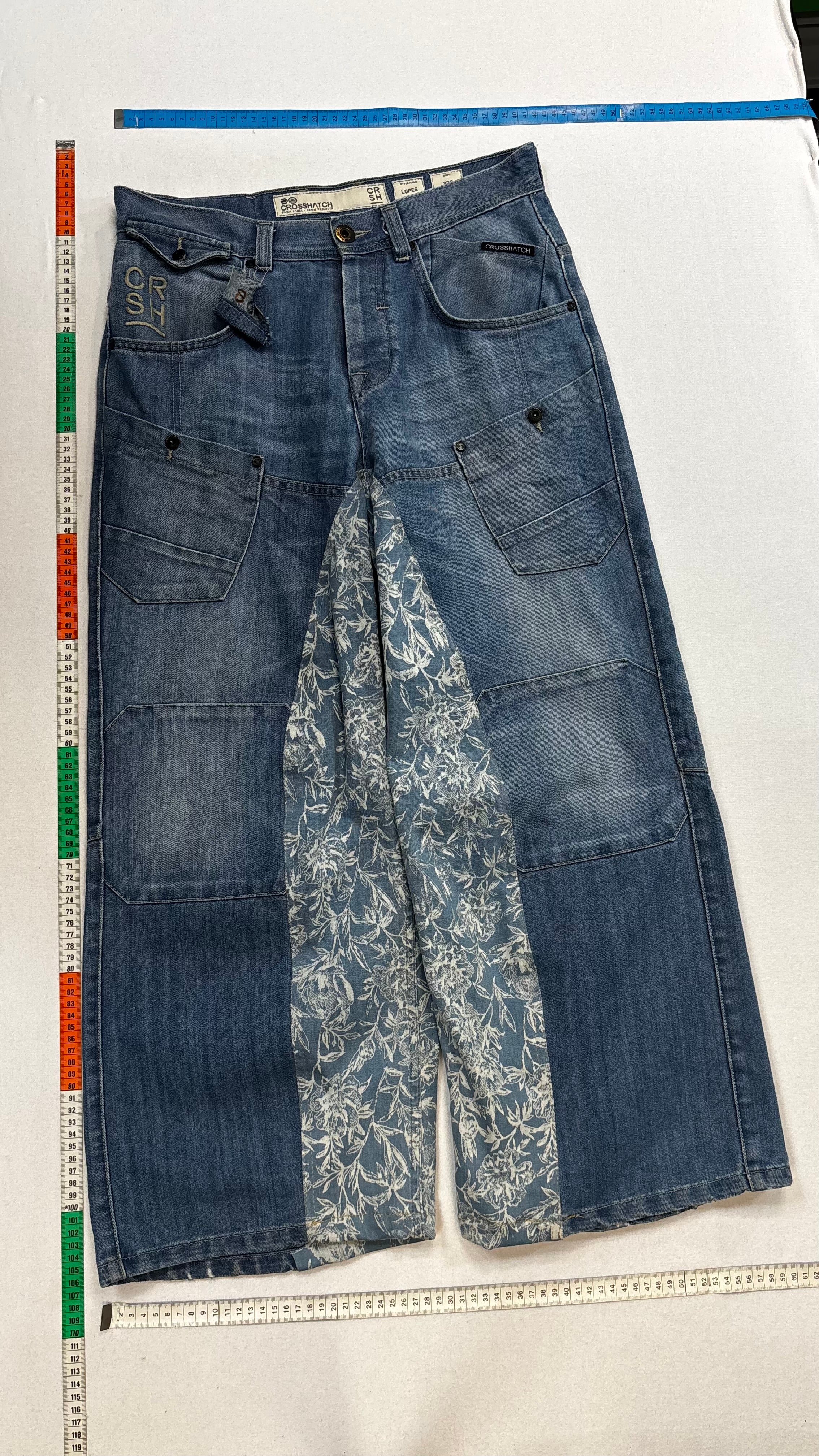Croshatch baggy jeans