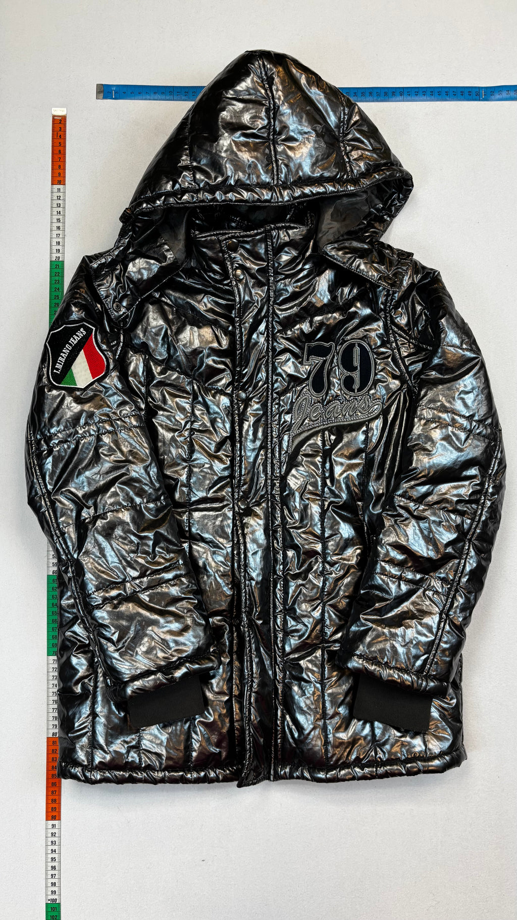 Silver puffer jacket