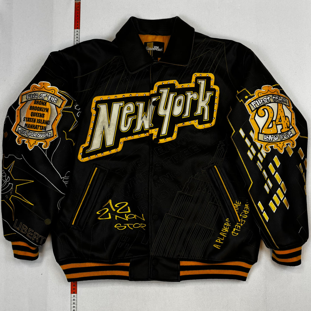 Raw Blue feux leather jacket
