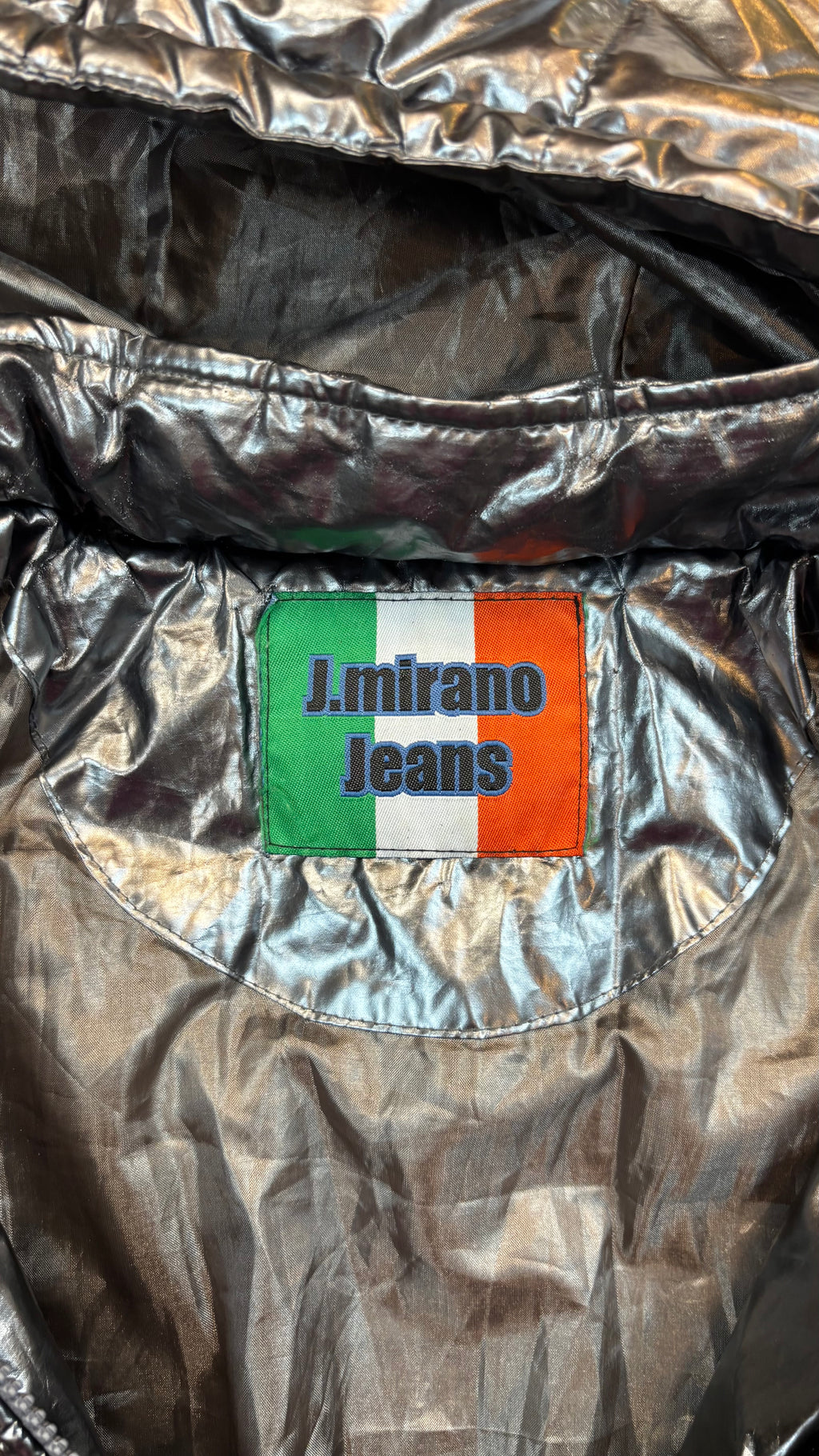 Silver puffer jacket