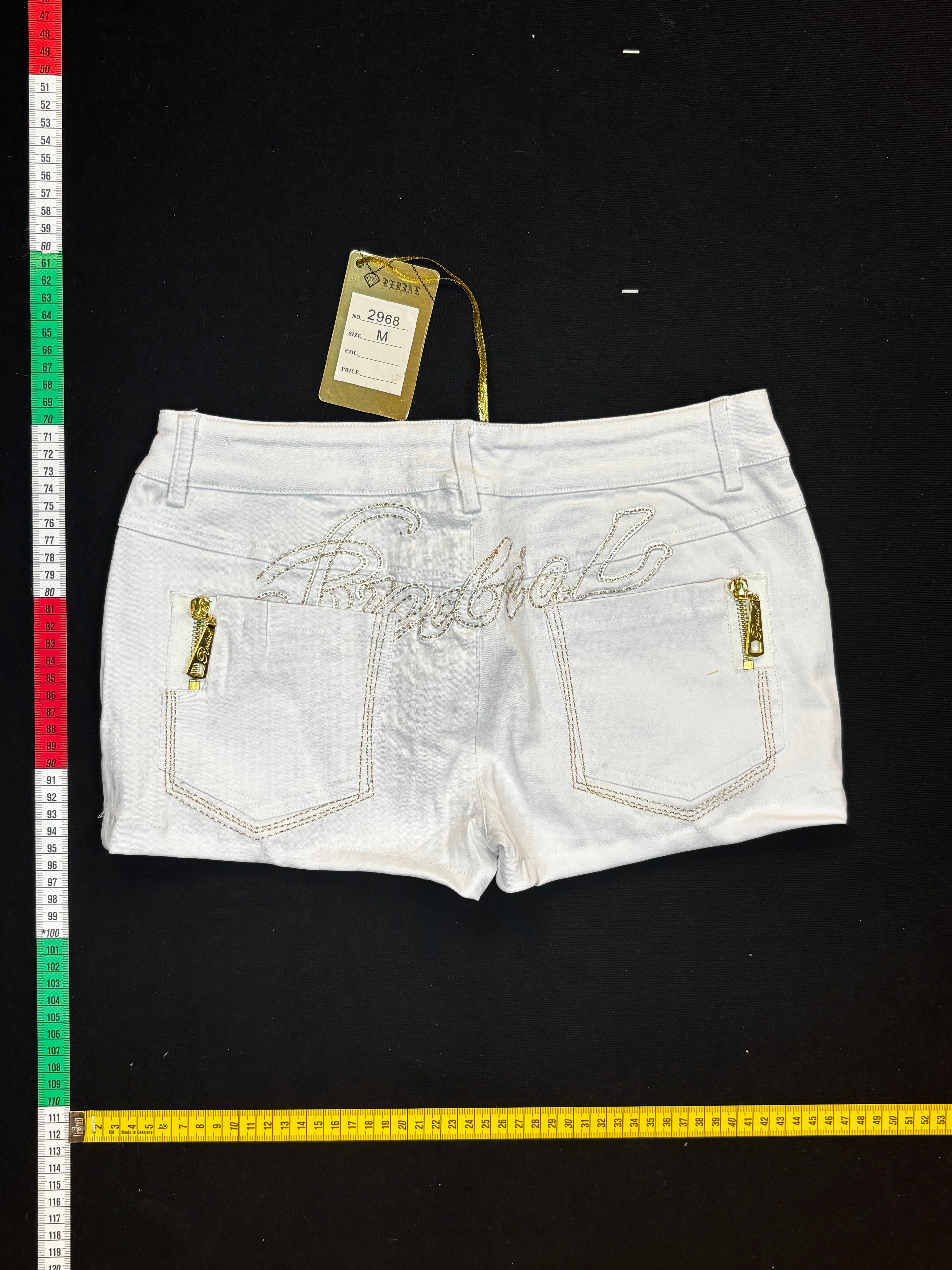White mini shorts