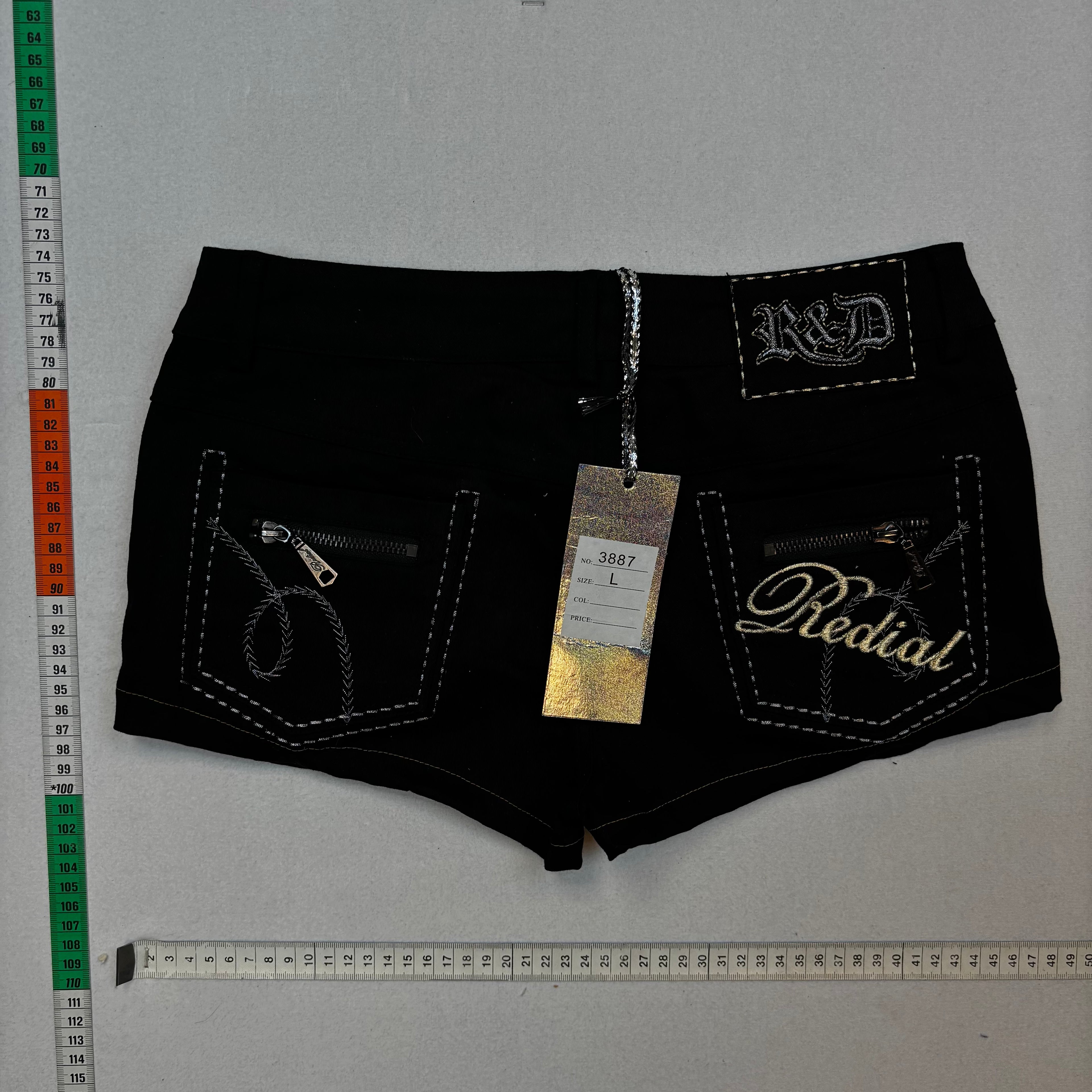 Black mini shorts