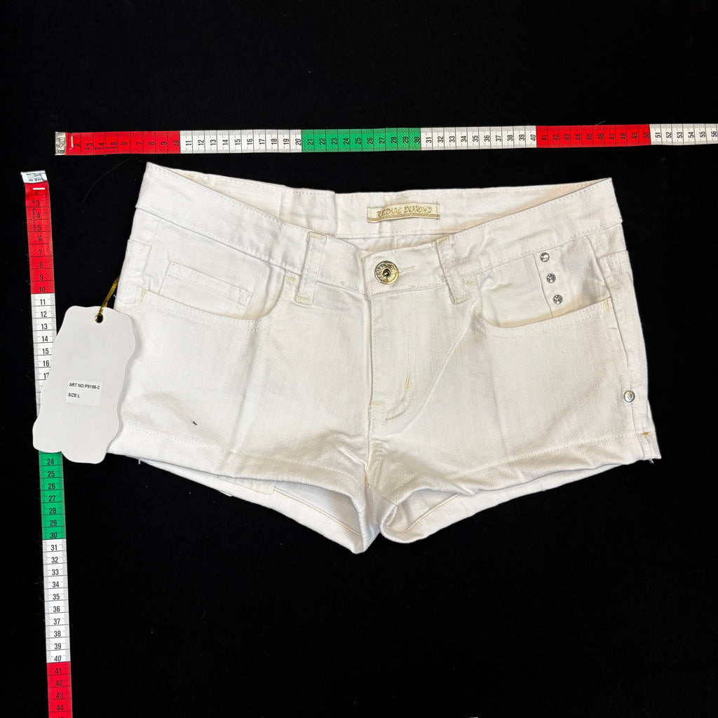 White mini shorts