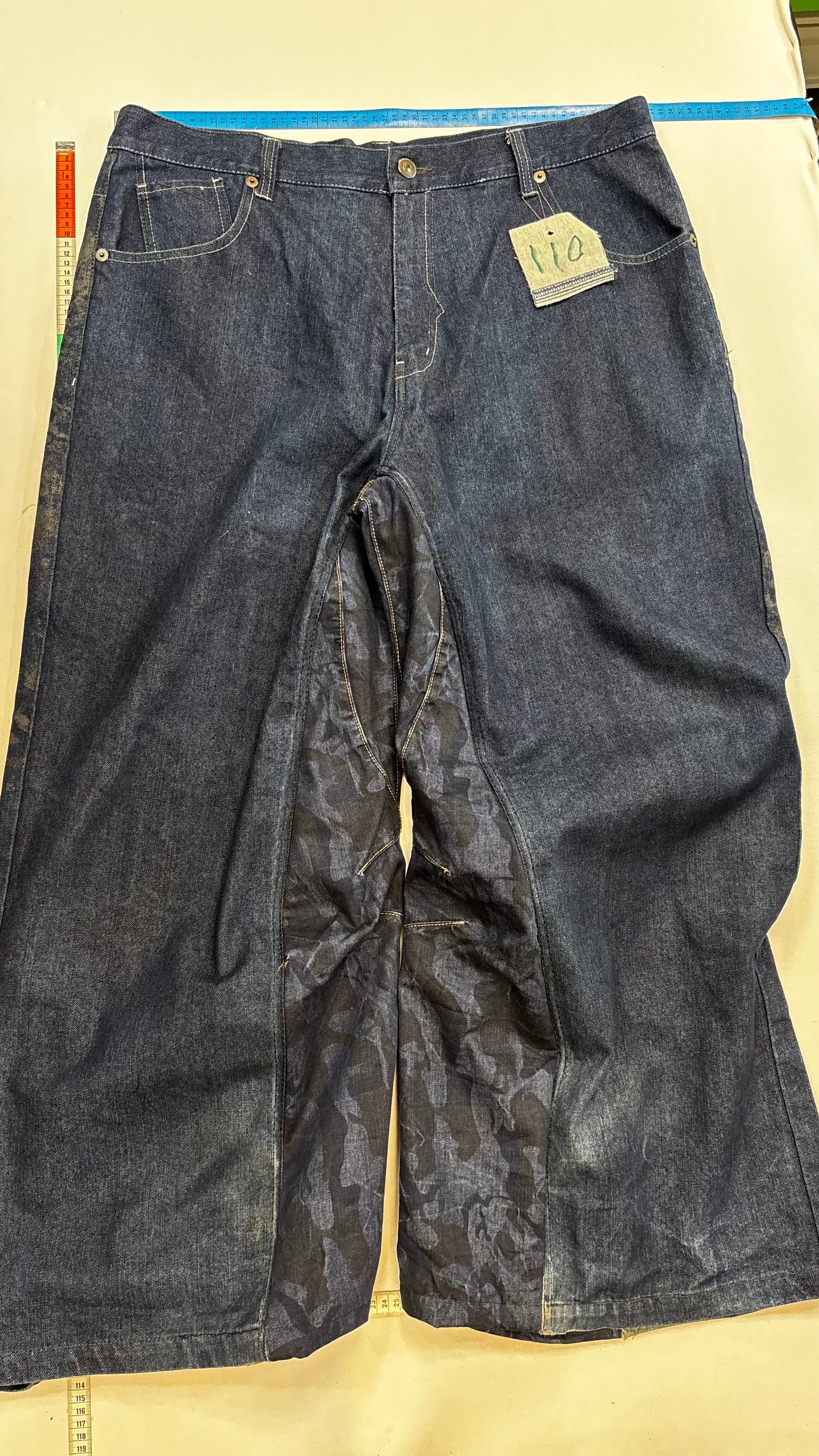 Raw blue baggy jeans