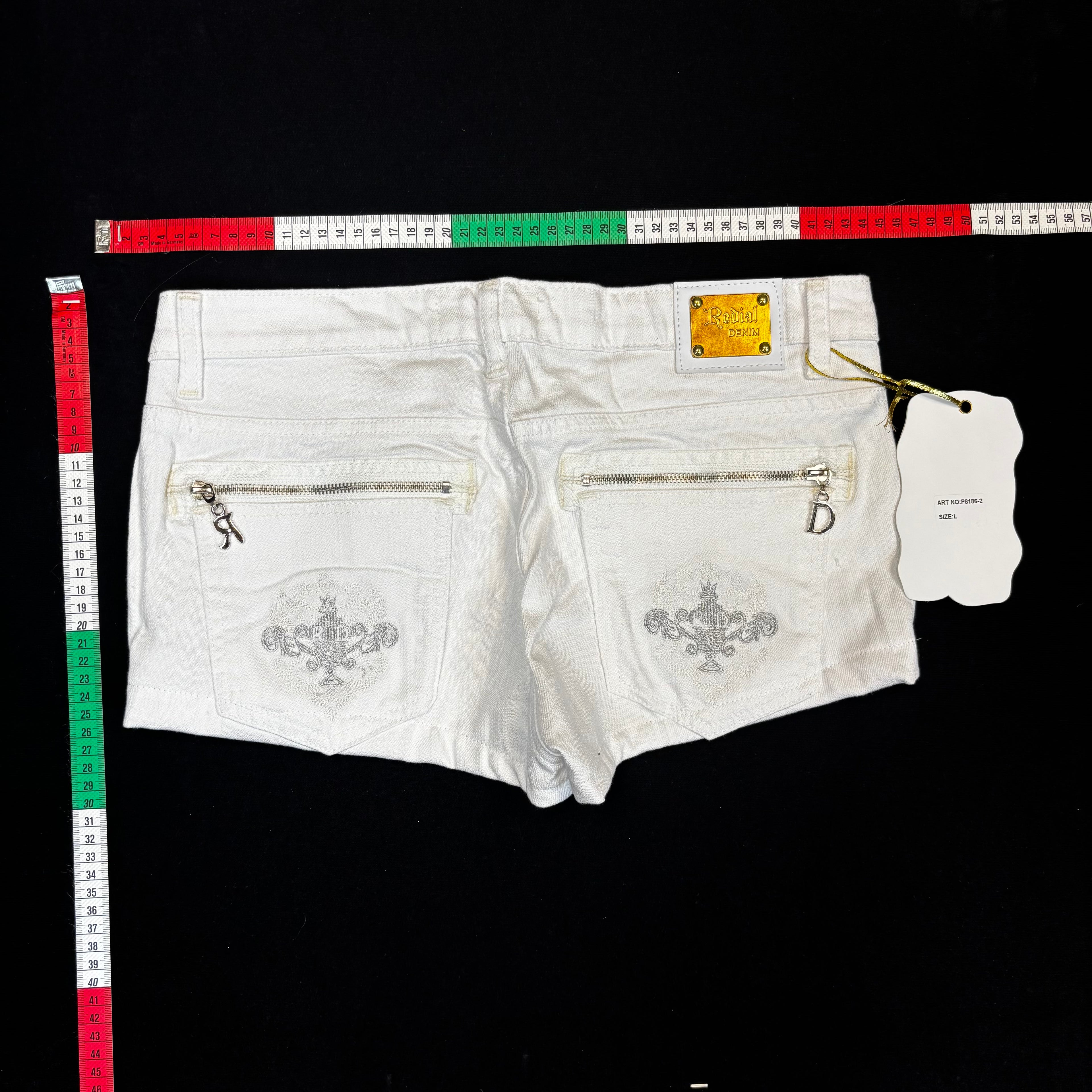 White mini shorts