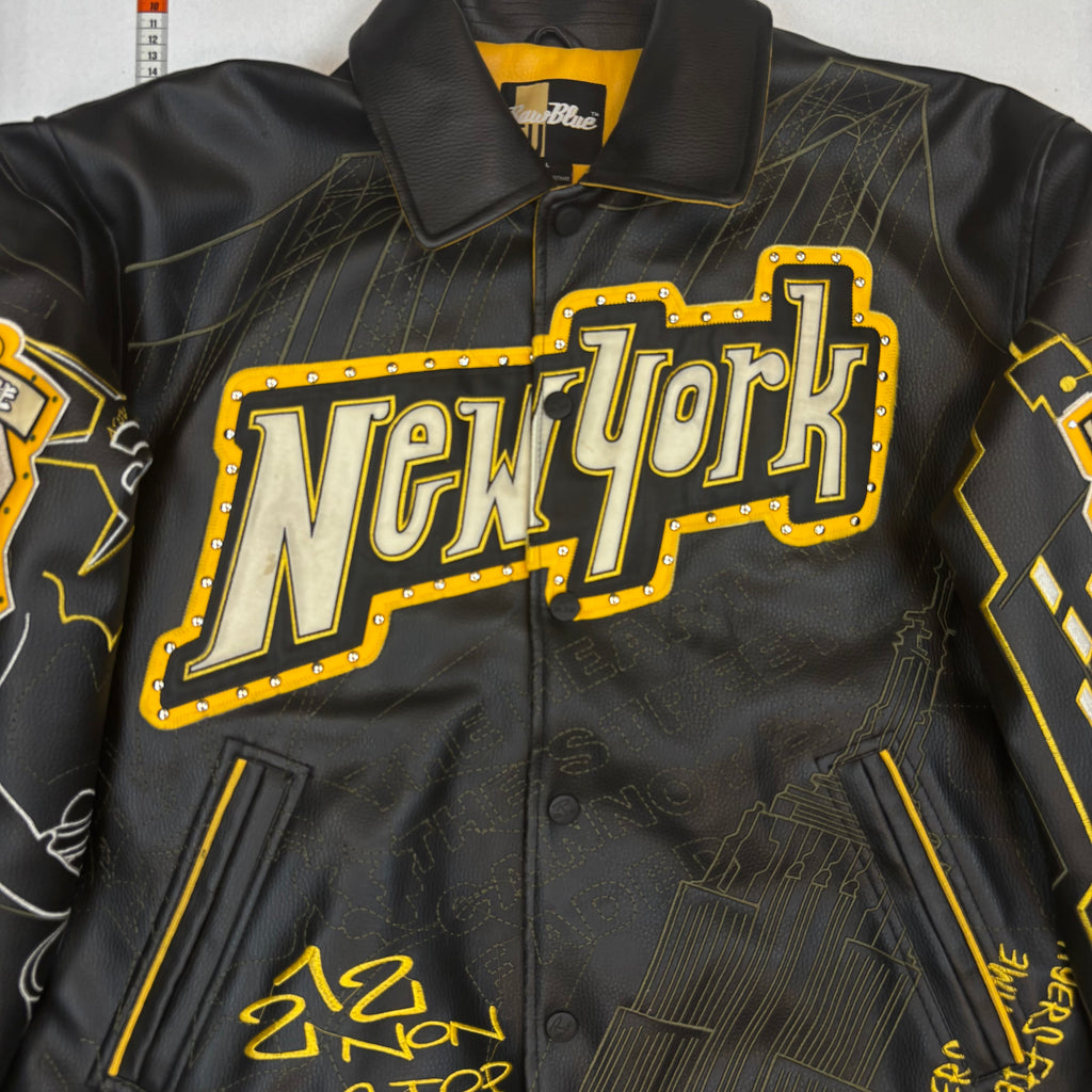 Raw Blue feux leather jacket