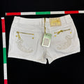 White mini shorts