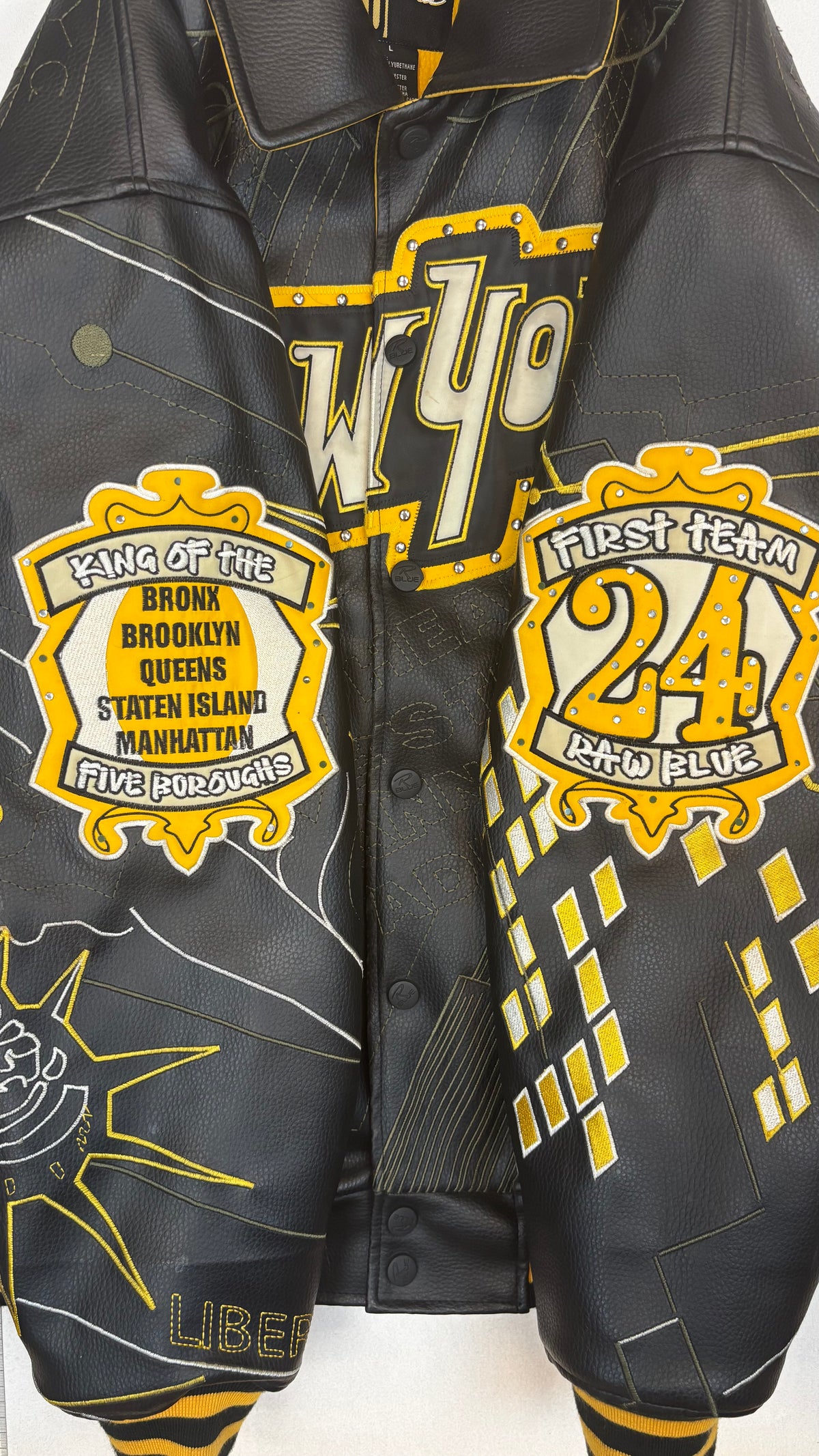 Raw Blue feux leather jacket