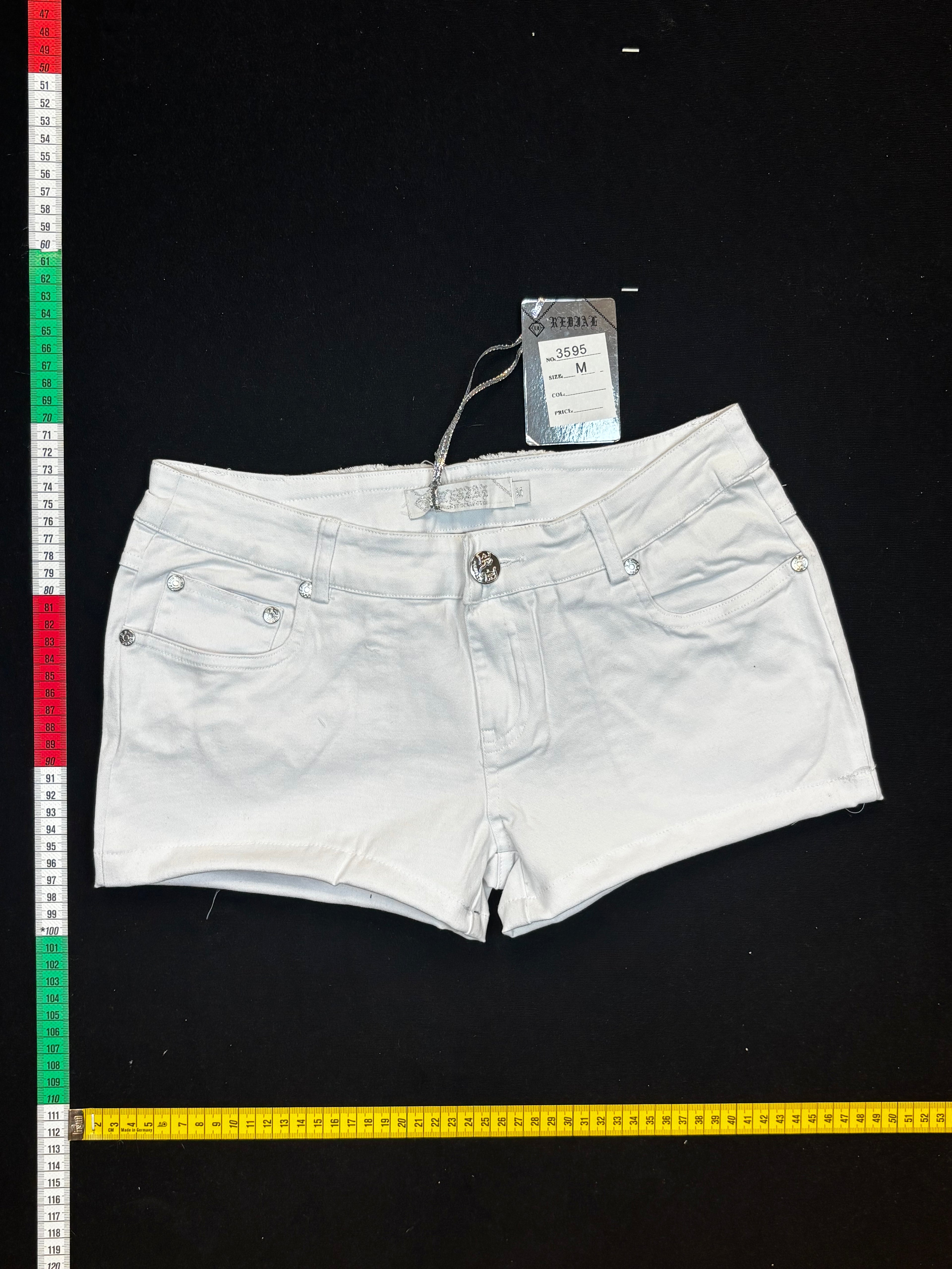 White mini shorts
