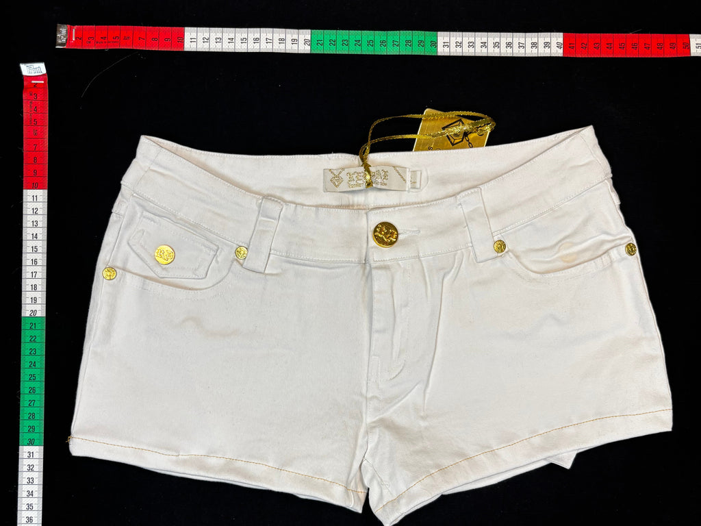 White mini shorts