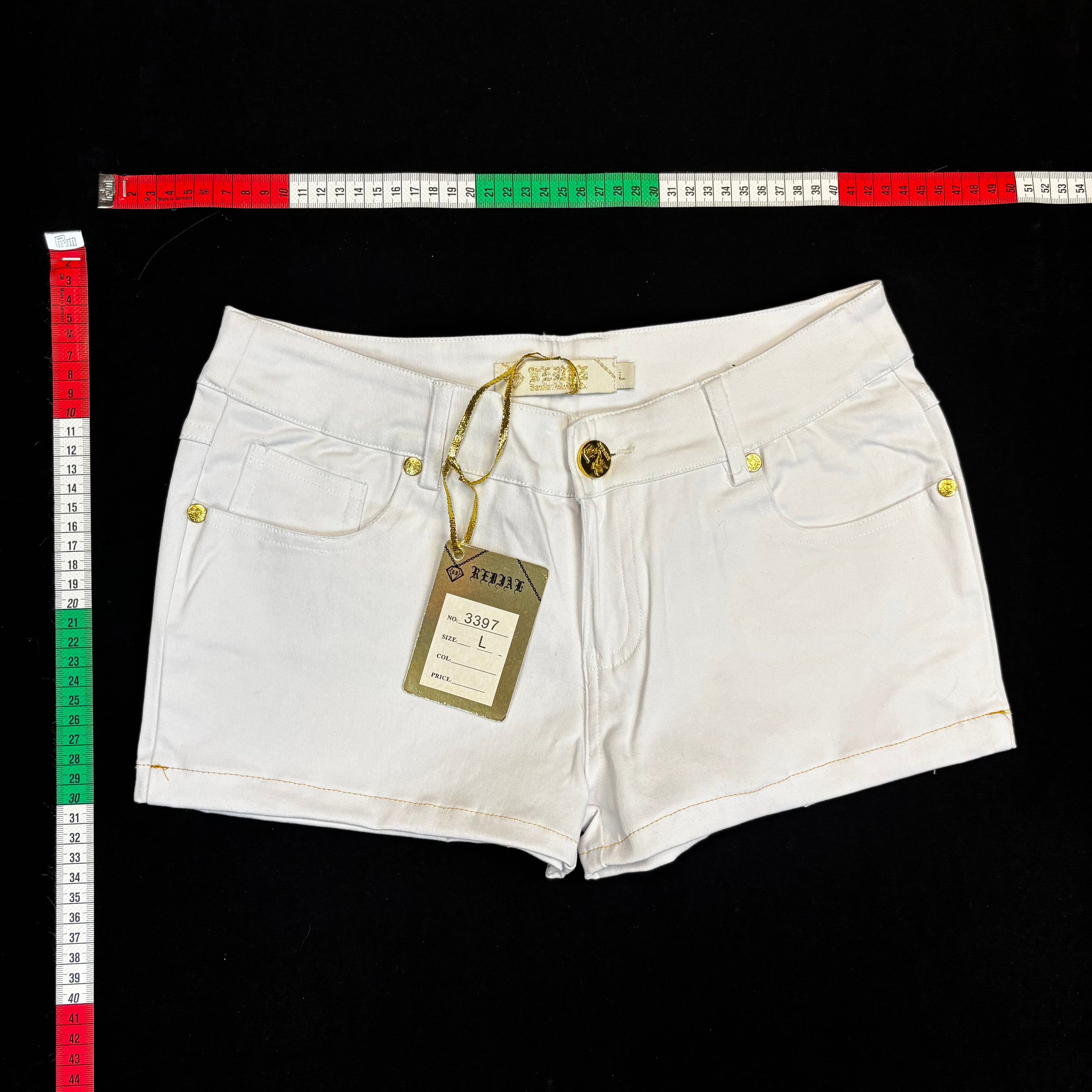 White mini shorts