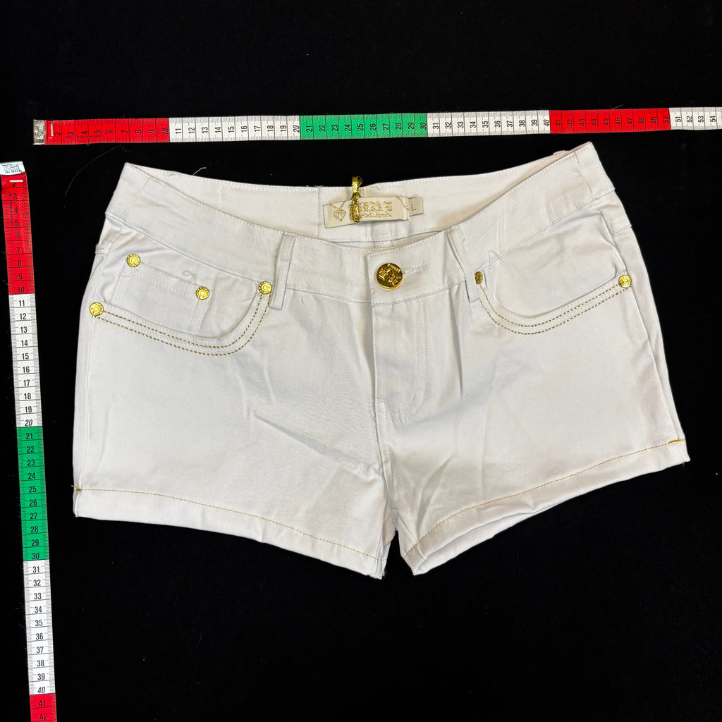 White mini shorts