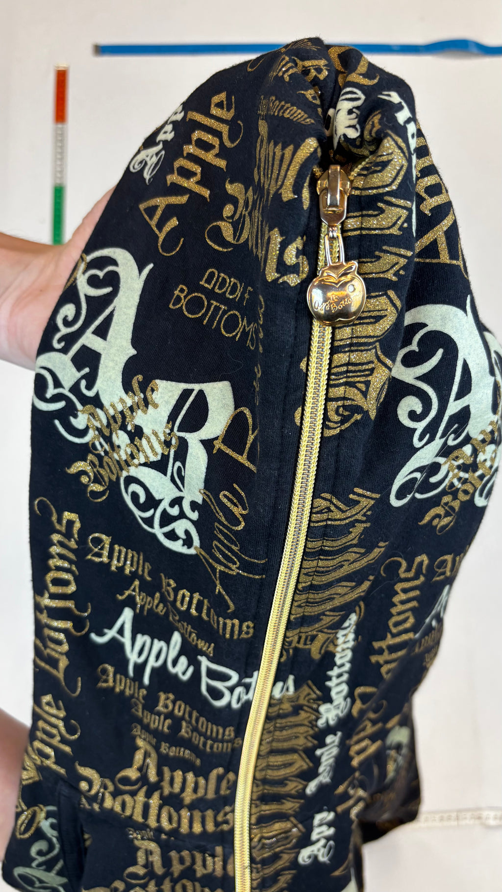 Apple bottom jeans Cropped zip up hoodie