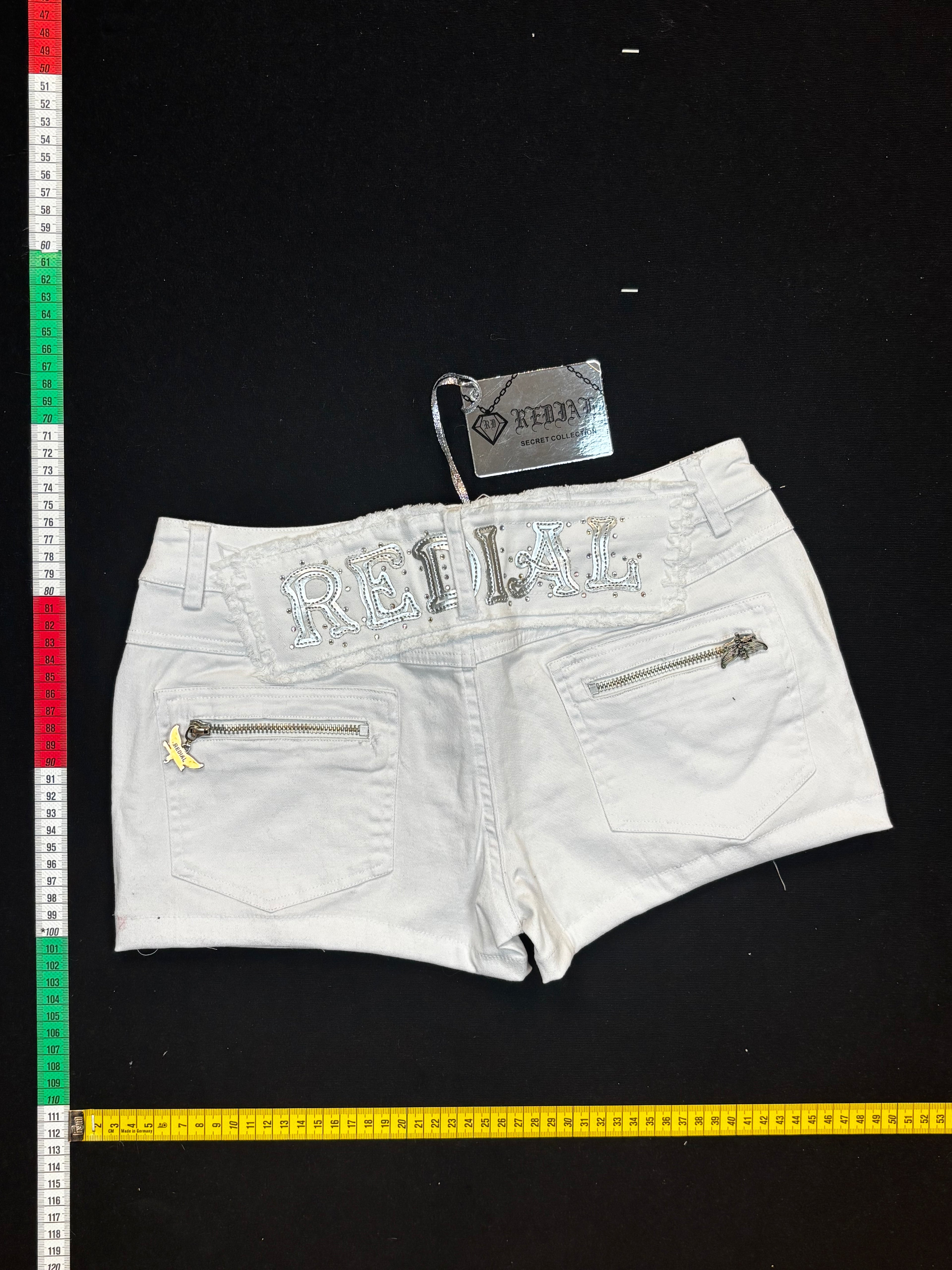 White mini shorts