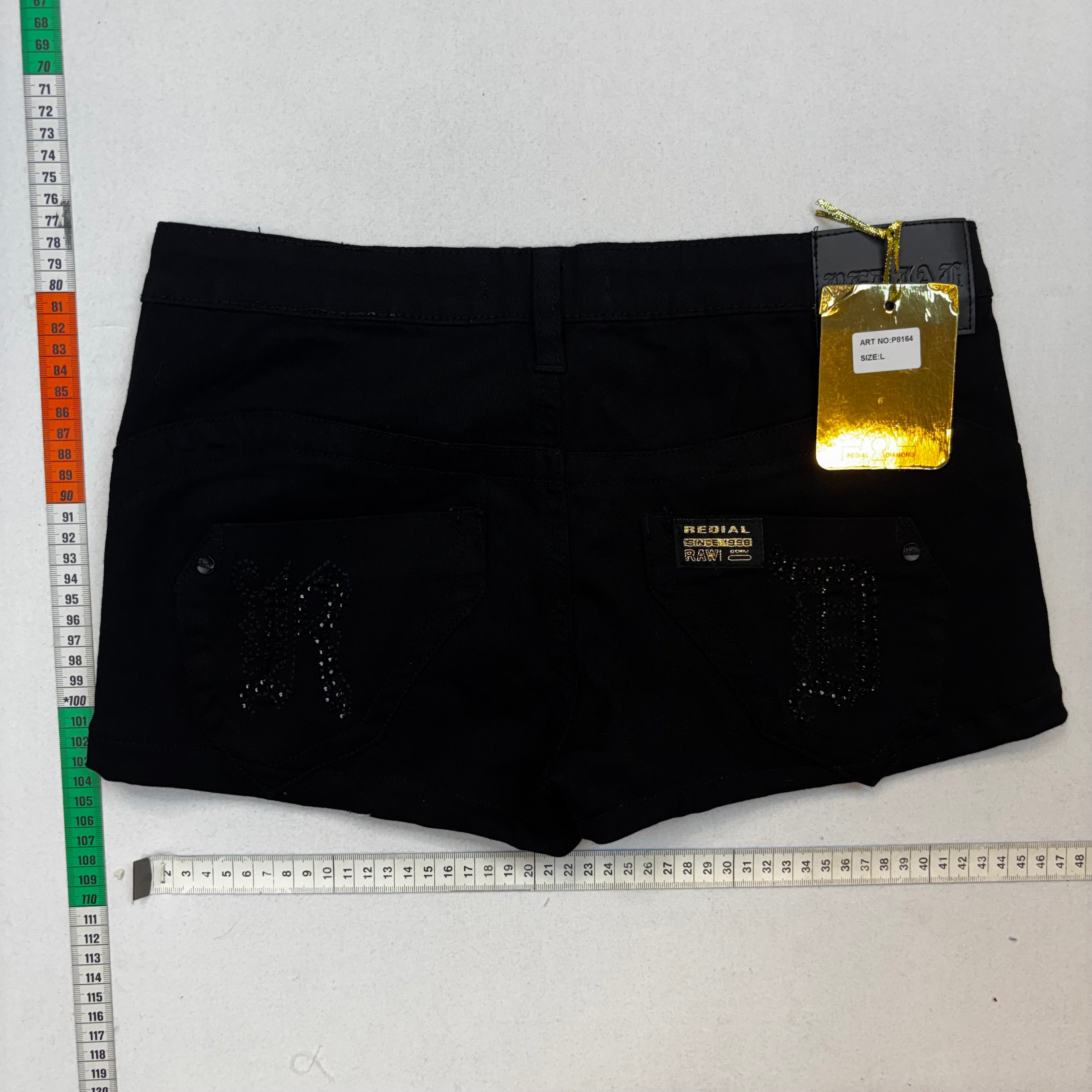 Black mini shorts
