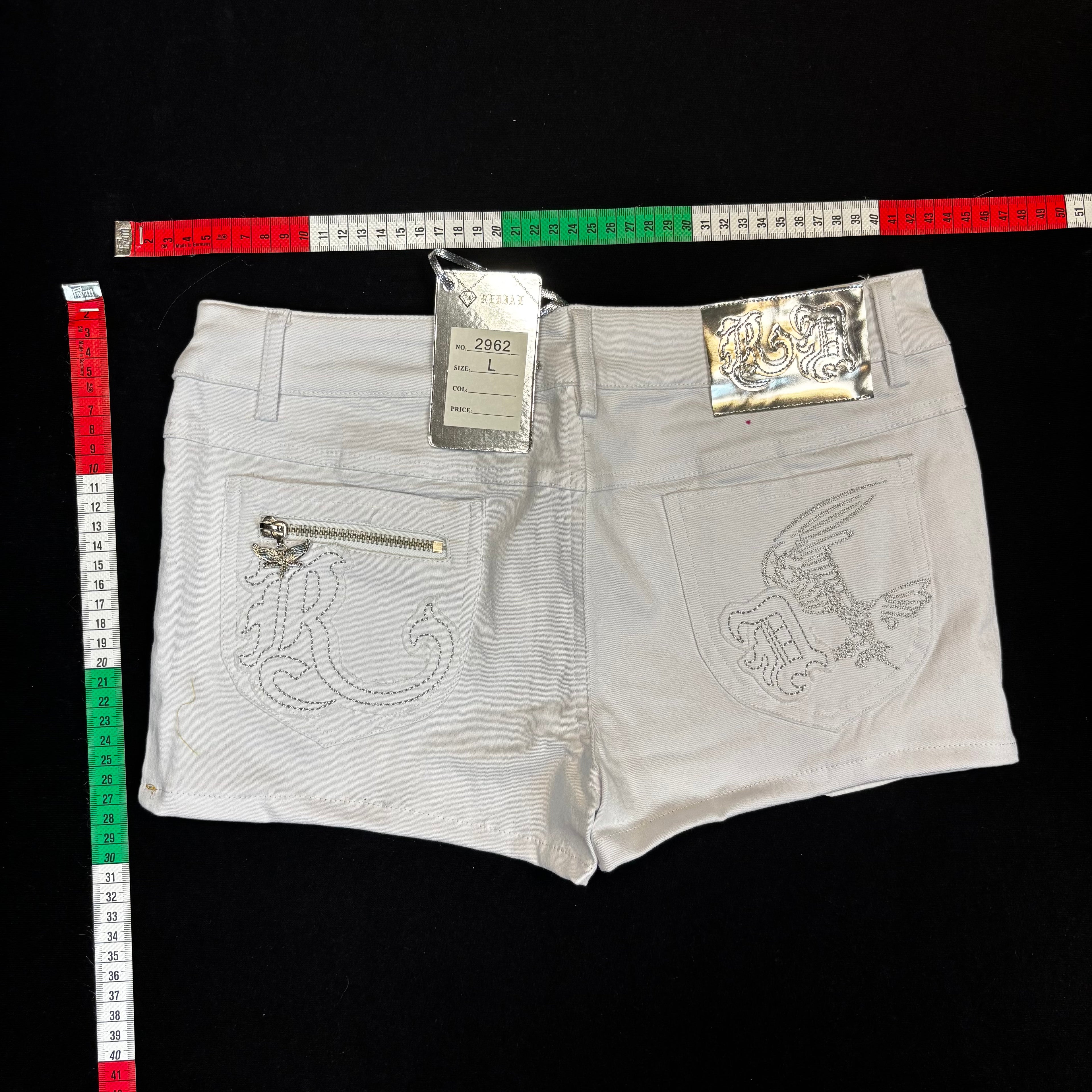 White mini shorts
