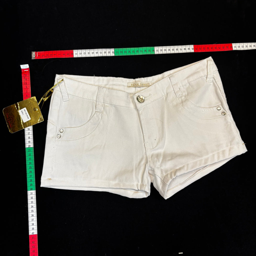 White mini shorts
