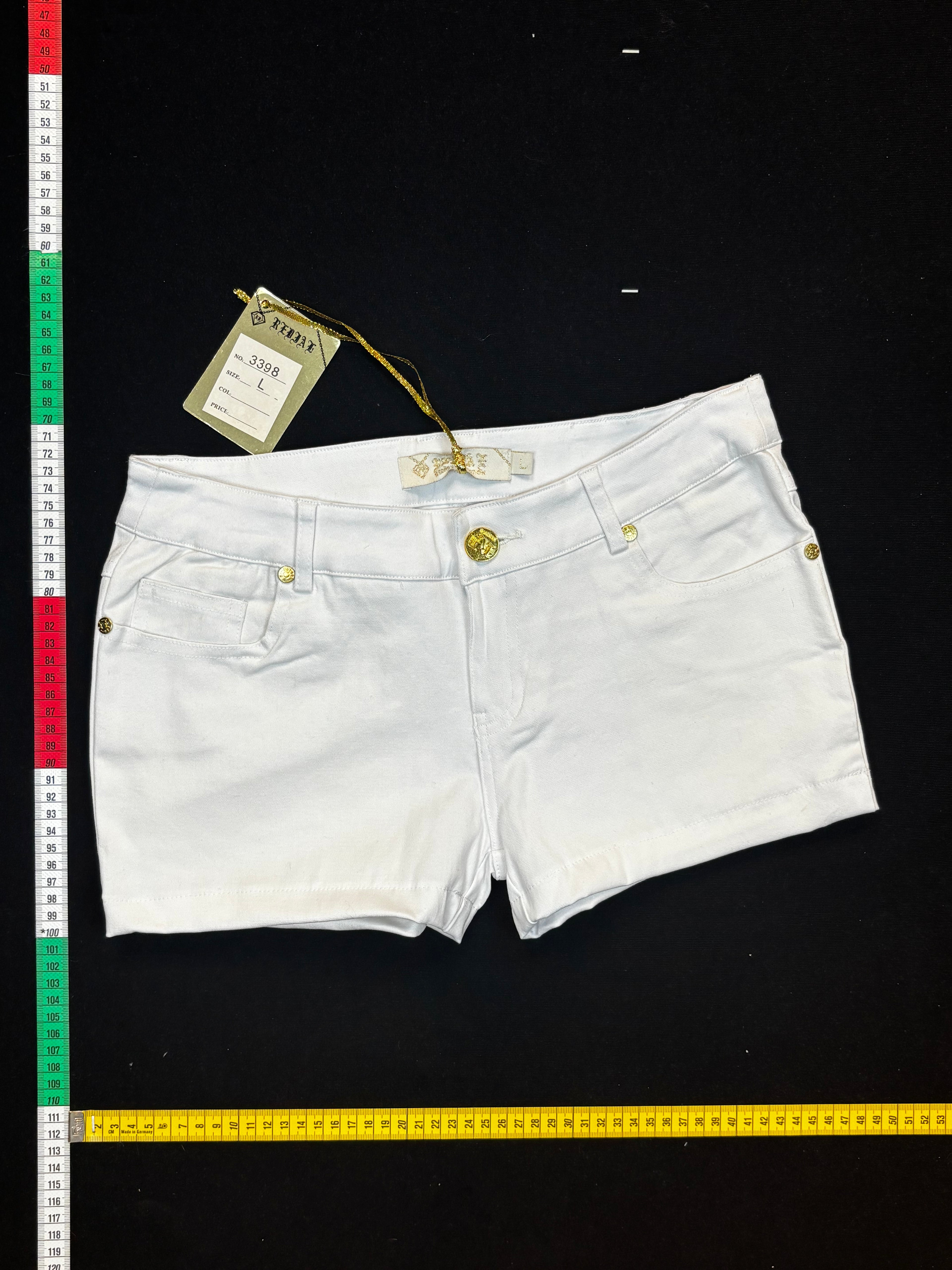 White mini shorts